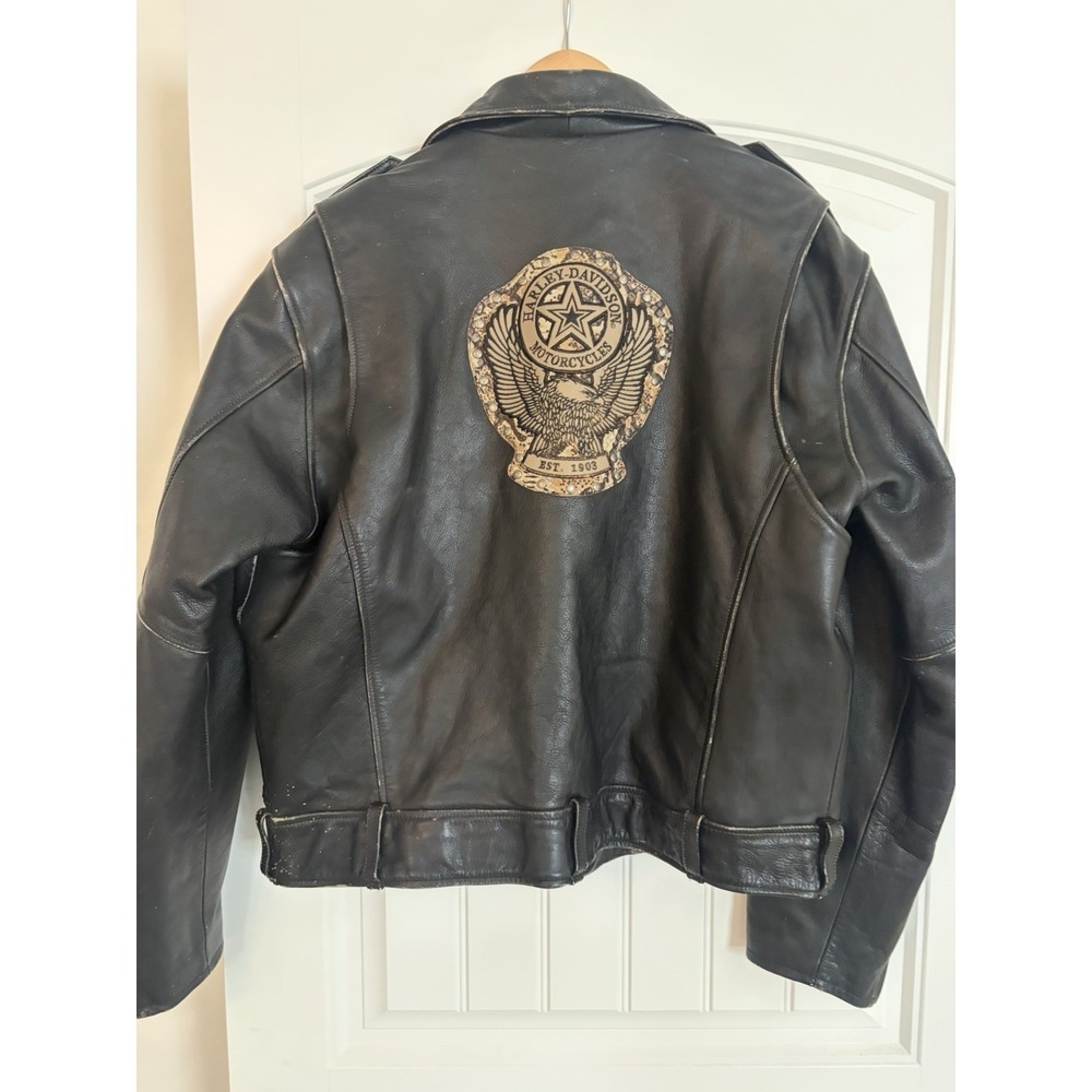 Harley-Davidson Men's Eagle Snake Skin Leather  D-pocket  Jacket XL